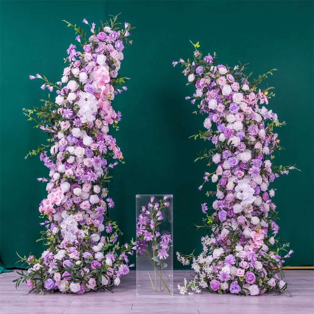 

7ft Artificial Purple White Silk Floral Arrangement for Wedding Decoration Mariage Fleurs Artificielles Mariage Sztuczne Kwiaty
