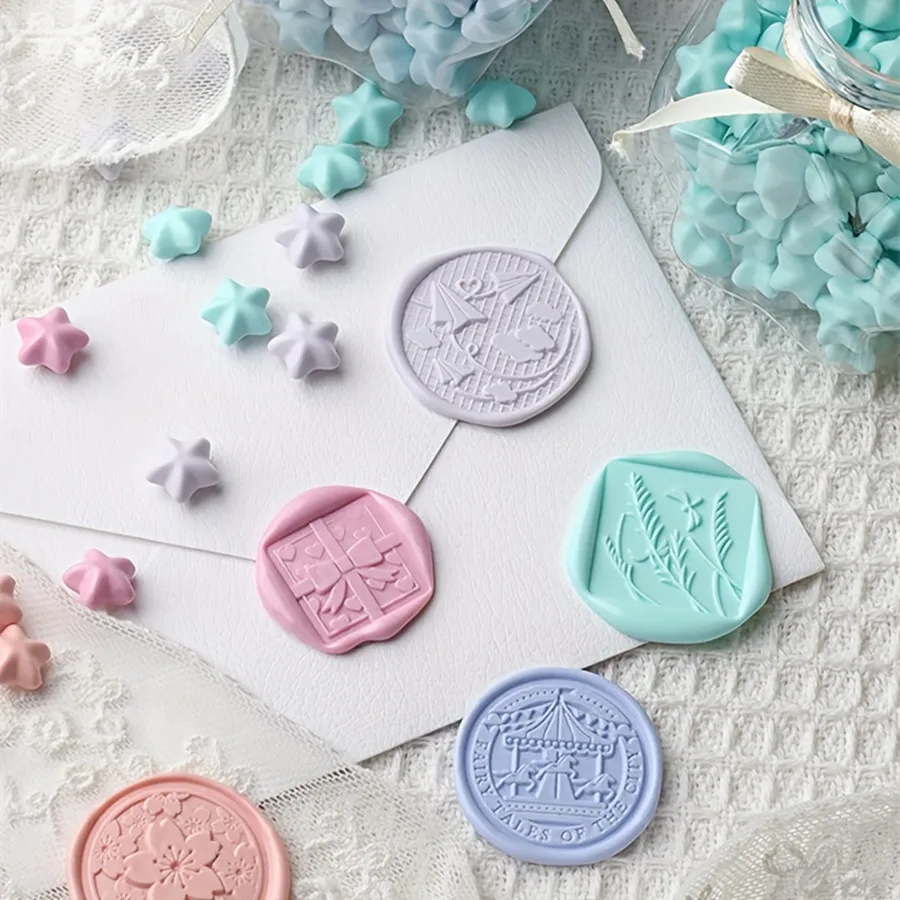 100 Stück/Beutel sternförmige Siegelwachsperlen für Wachssiegelstempel, ideal zur Verzierung von Kartenumschlägen, Hochzeitseinladung – Detail 6