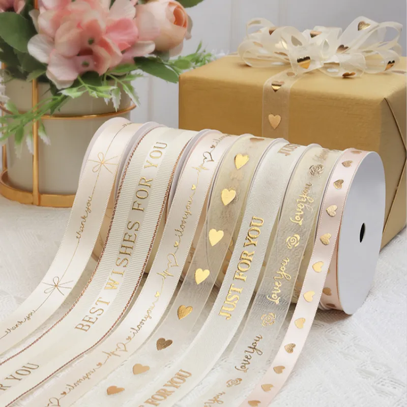 50Yards Satin Ribbon for Crafts Ribbons Decorative Glitter Ribbon Bow  Handmade Baking Gift Box Cake Packaging DIY Accessories