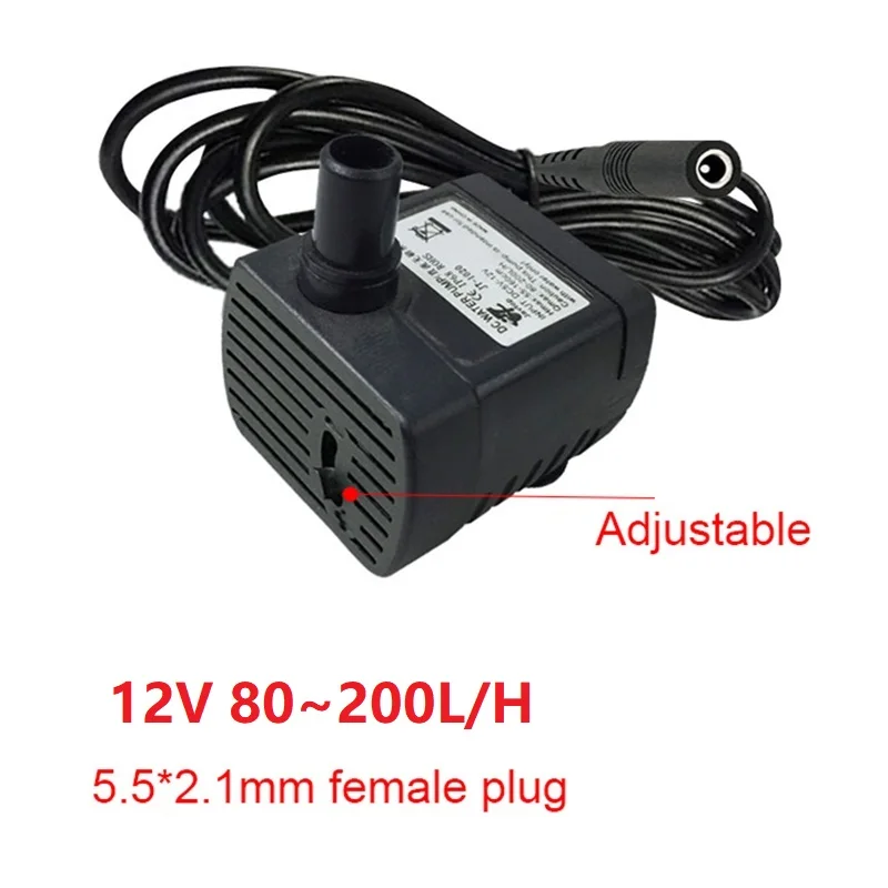 JT-1020 5.5*2.1mm or USB Connector Brushless DC 5V~12V 150L/H 12VMicro Submersible Aquarium Water Pump liquid transfer pump submersible booster pump