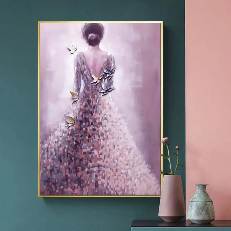 

Набор для вышивки крестиком с изображением девушки на свадьбе, комплект для вышивки крестиком, хлопковая нить с принтом, домашний декор