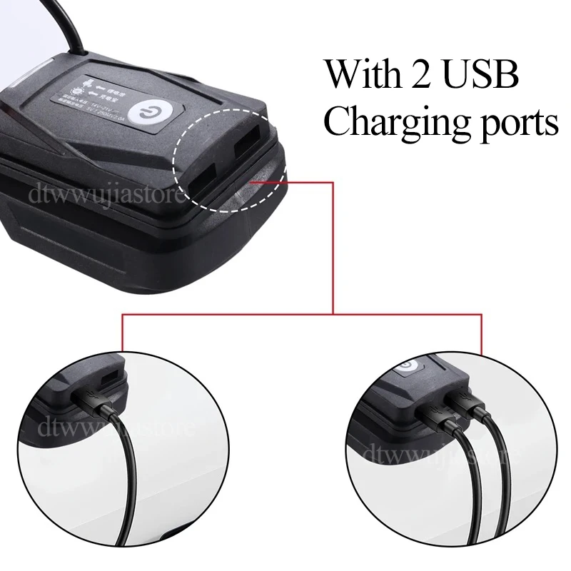 자동차 점프 스타터 어댑터 Makita 18V BL1830 리튬 이온 배터리 LED 조명 2USB 보조베터리 용 자동차 비상 시작 전원 공급 장치