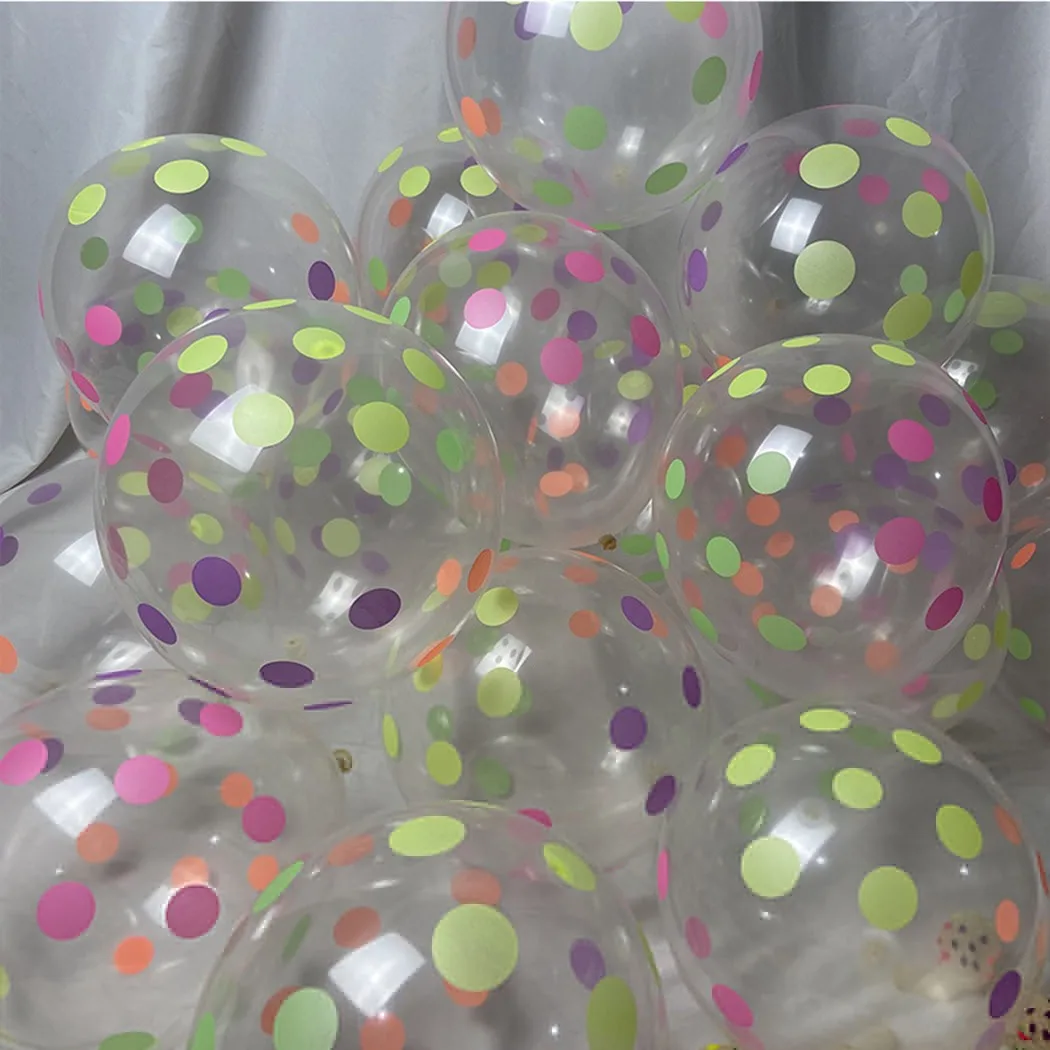 10 Stück 12 Zoll fluoreszierender Ballon klarer Latexballon Neon UV Schwarzlicht reaktive Sternballons Sterne Punkte Geburtstagsparty Dekor – Detail 9