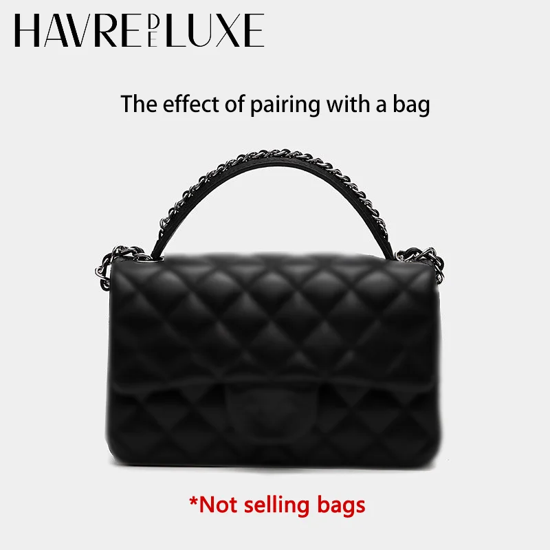Cinghia di Ricambio in Vera Pelle Bovina per Manico Corto Borsa, Accessori Fai-da-te per Modifica Borsa Classica Flap CF - immagine 2