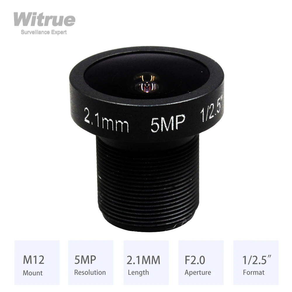 

Witrue Fish Eye Lens 2.1MM HD 5MP Aperture F2.0 Format 1/2.5" M12 Mount for Surveillance Security CCTV Cameras