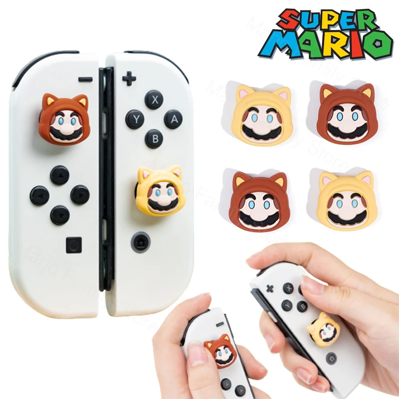 4 Pezzi Super Mario Bros Thumb Stick Grip Caps Anime Joystick Cover Per Nintendo Switch/Switch Lite/Switch Custodia Per Levetta Oled