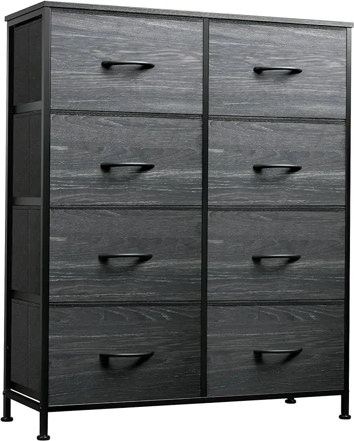 

WLIVE Tall Fabric Dresser for Bedroom with 8 Drawers Storage Tower with Bins Double Dresser Chest of Drawers for Closet