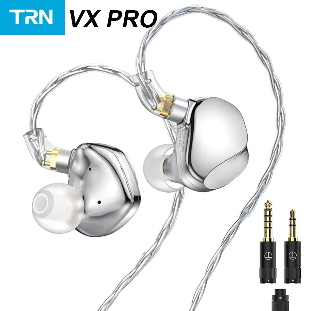 TRN VX Pro HIFI 인이어 이어폰, 8BA + 1DD 하이브리드 메탈 IEM 모니터, 러닝 헤드폰, 이어플러그 헤드셋 BAX MT3