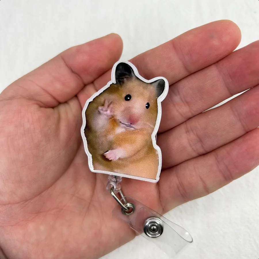 Cute Hamster Retractable Badge Reel for Nurses