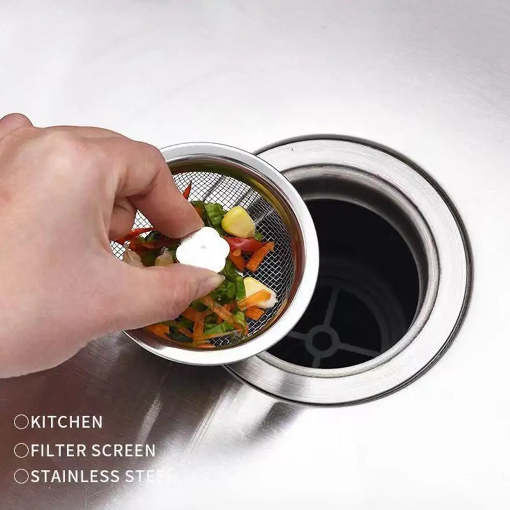 Stainless Steel Sink Strainer Waste Disposer Outfall Strainer Sink Filter Hair Sewer Outfall Kitchen Accessories Kitchen Tool