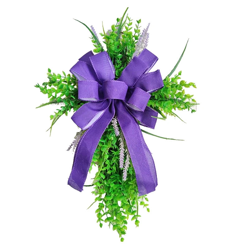 

Lavender Wreaths For Front Door, Artificial Spring Easter Wreaths With Green Leaf, Farmhouse Wreath For Indoor Outdoor Durable