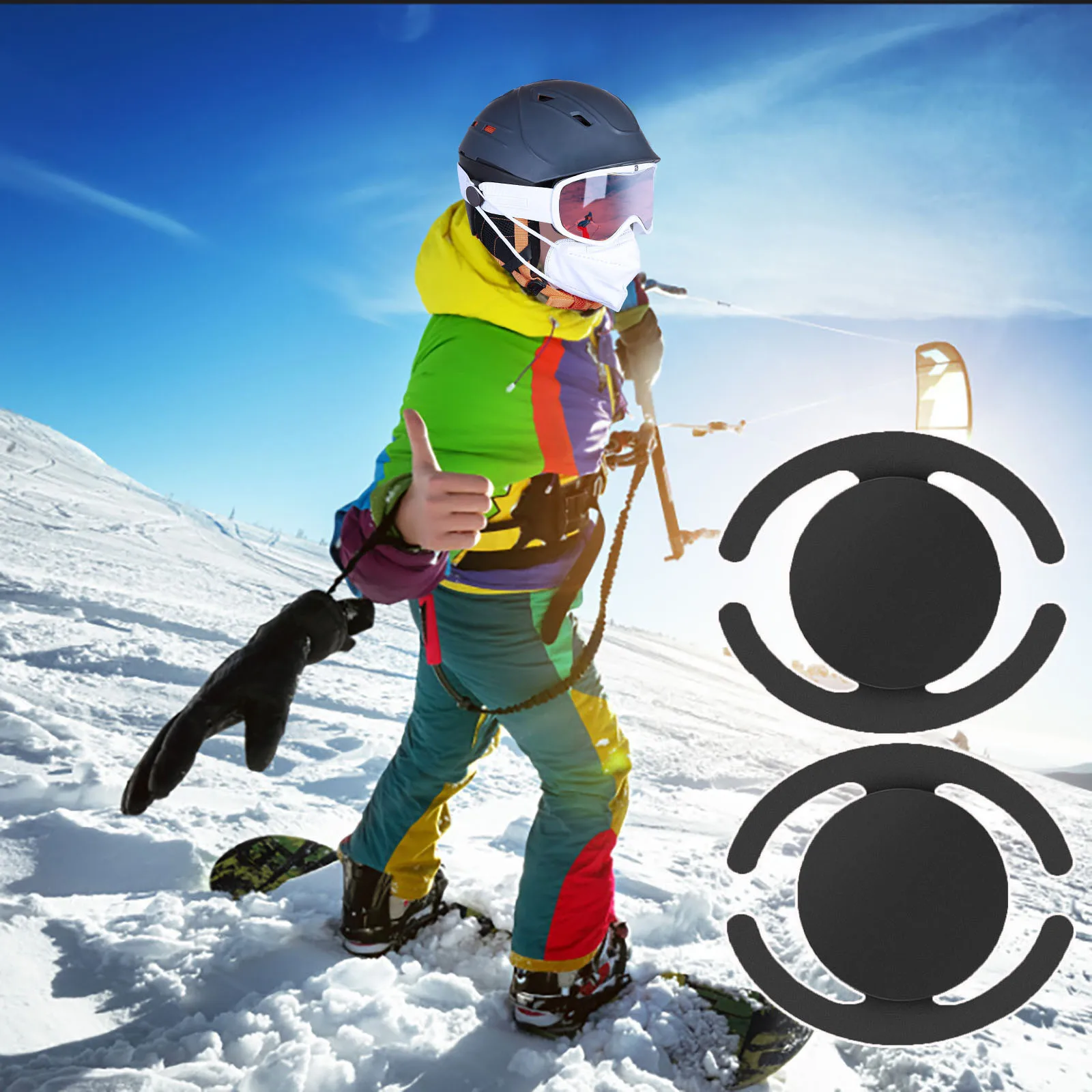 Mask Holder Ski Helmet Black Ingeniously Easy Mounting On Helmet Strap Ski Helmet Mask