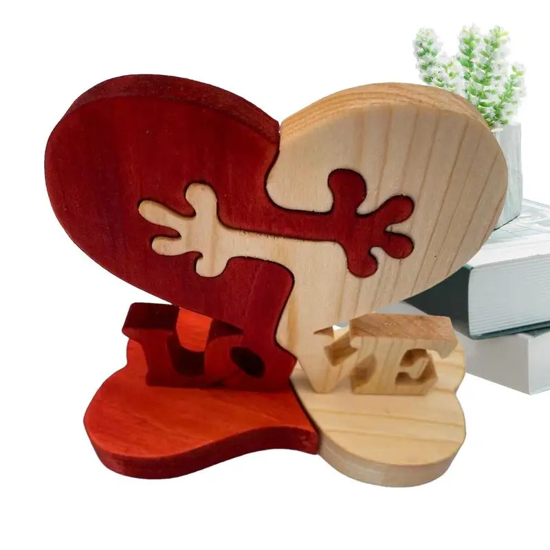 

Heart Table Decorations Sign Love Wooden Durable Sculpture Ornament Table Centerpiece portable Home Decor Supplies Perfect Gift