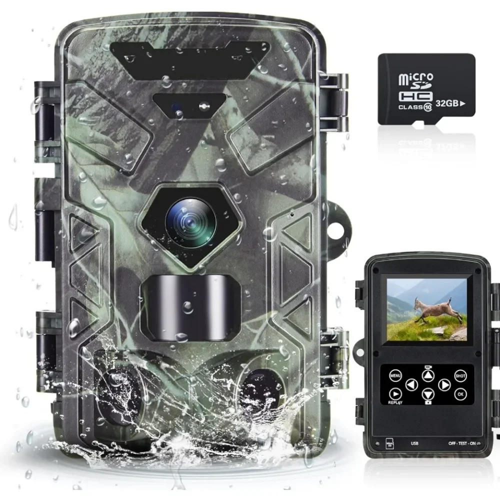 

Outdoor 50MP 4K Trail Camera Night Vision Motion Activated Waterproof Nature Scouting Trap Game Cam Hidden Camera HC-881A