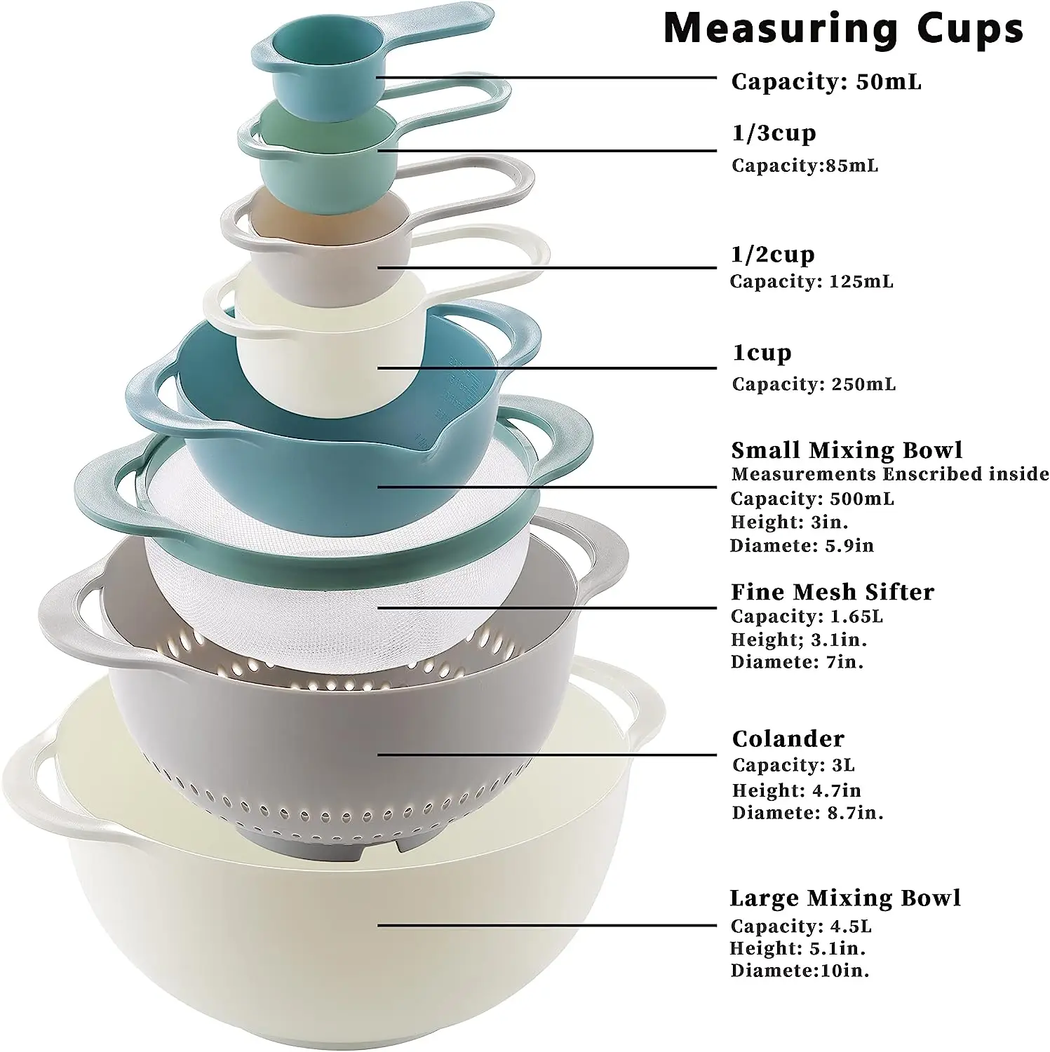 Plastic Mixing Bowl Set 2