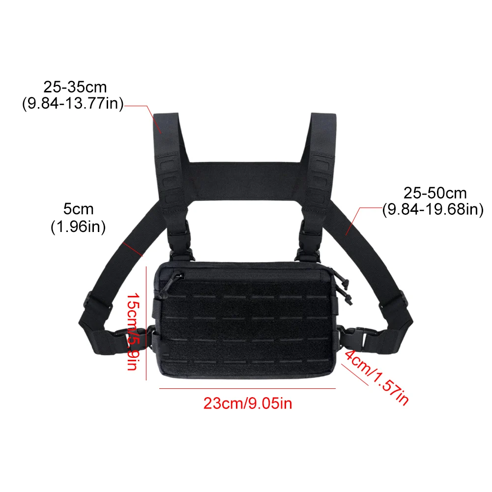 1000D Nylon Fishing Vest Chest Bag Running Hydration Pack Outdoor Waist Bag for Marathon Cycling Hiking Trail