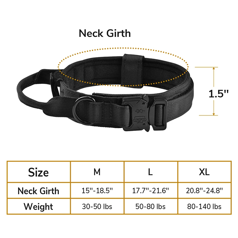 Durable Tactical Dog Collar Adjustable Personality Military Pet Collar Medium Large Dog German Shepherd Training Accessories