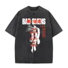 Washed Vintage Bad Omens Print T-shirt Funny Moth Graphic Tshirt Men Women Fashion Hip Hop Streetwear Short Sleeve T-shirts Male 3