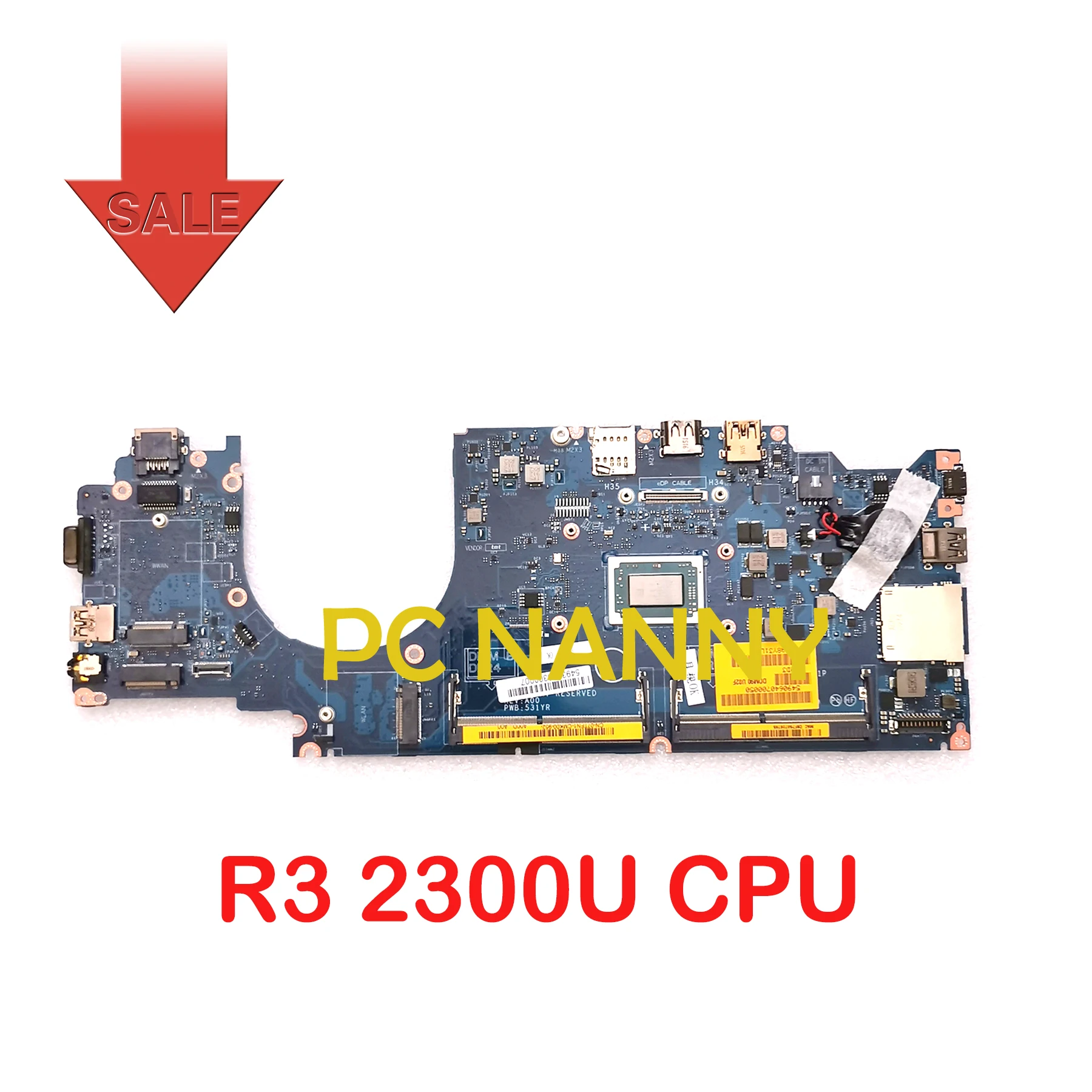 

PCNANNY for DELL Latitude 5495 laptop motherboard LA-F381P 07CT81 7CT81 Ryzen R3 2300U Ryzen 5 Pro 2500U uma