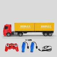 Remote Control Trailer RC Truck Big Electronic Simulation Car With LED Engineering Car Chargeable Vehicle Toy Kids Birthday Gift 2