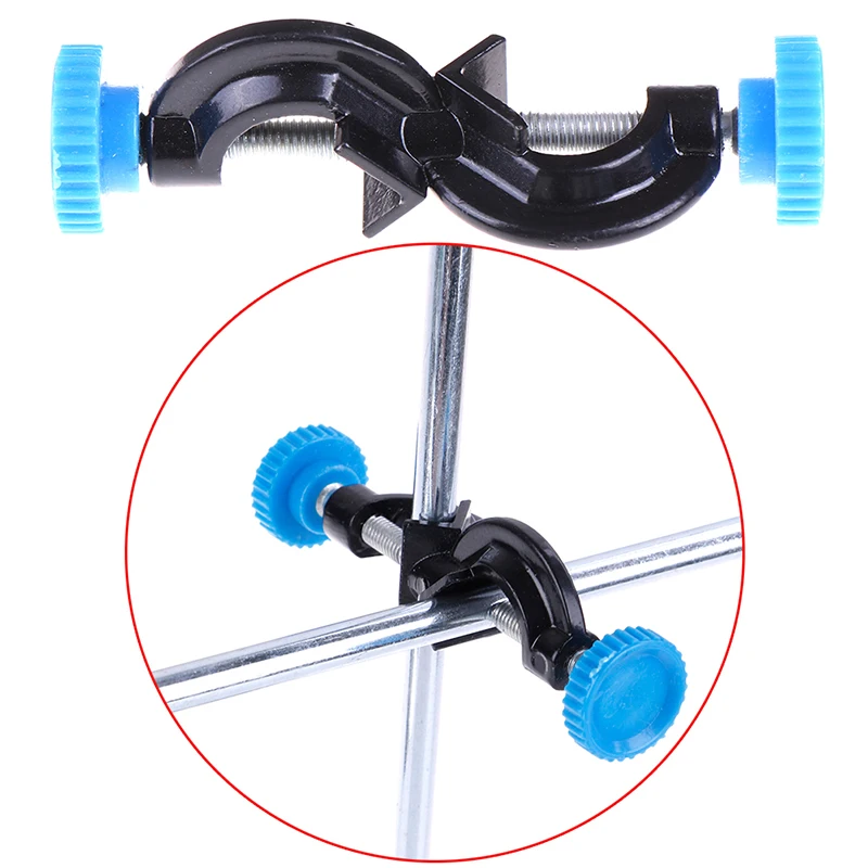 Lab Stands Double Top Wire Clamps Holder Metal Grip Supports Right Angle Clip