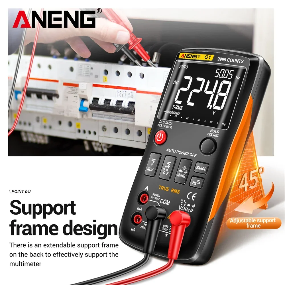 ANENG Q1 Digital multimeter 9999 Counts True RMS automotive electrical Transistor Capacitor NCV tester Professional meter test digital multimeter,multimeter tester