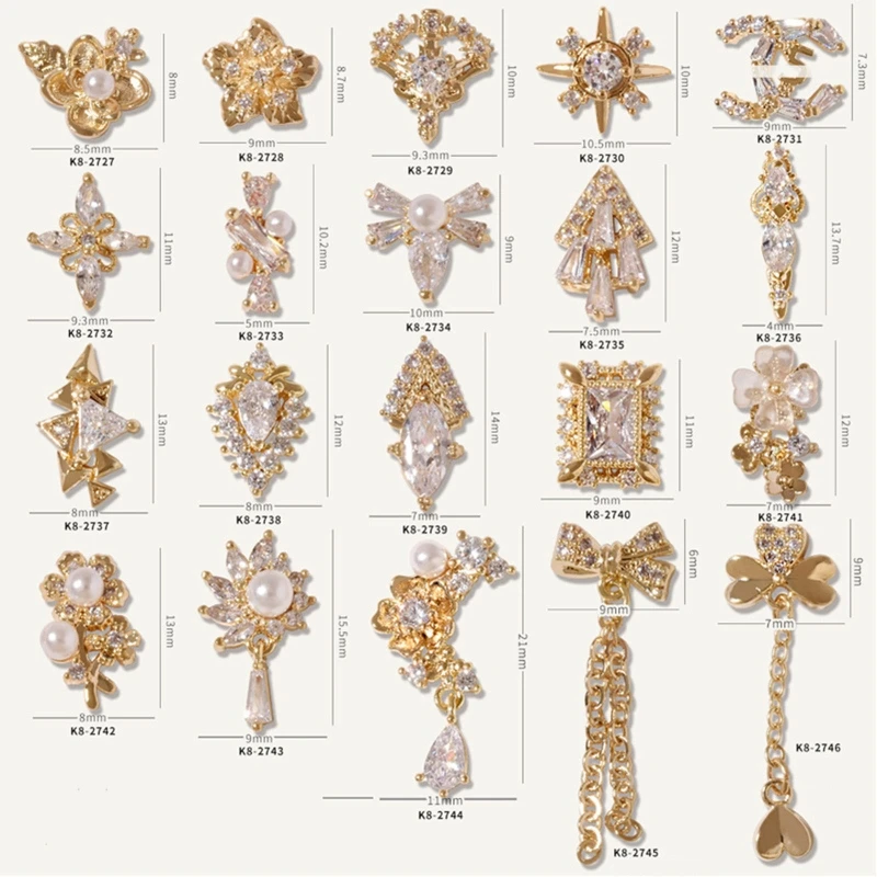 

Y1UF Luxury Zircon Flowers Characters Nail Art Decor DIY Nail Art for rhinestone