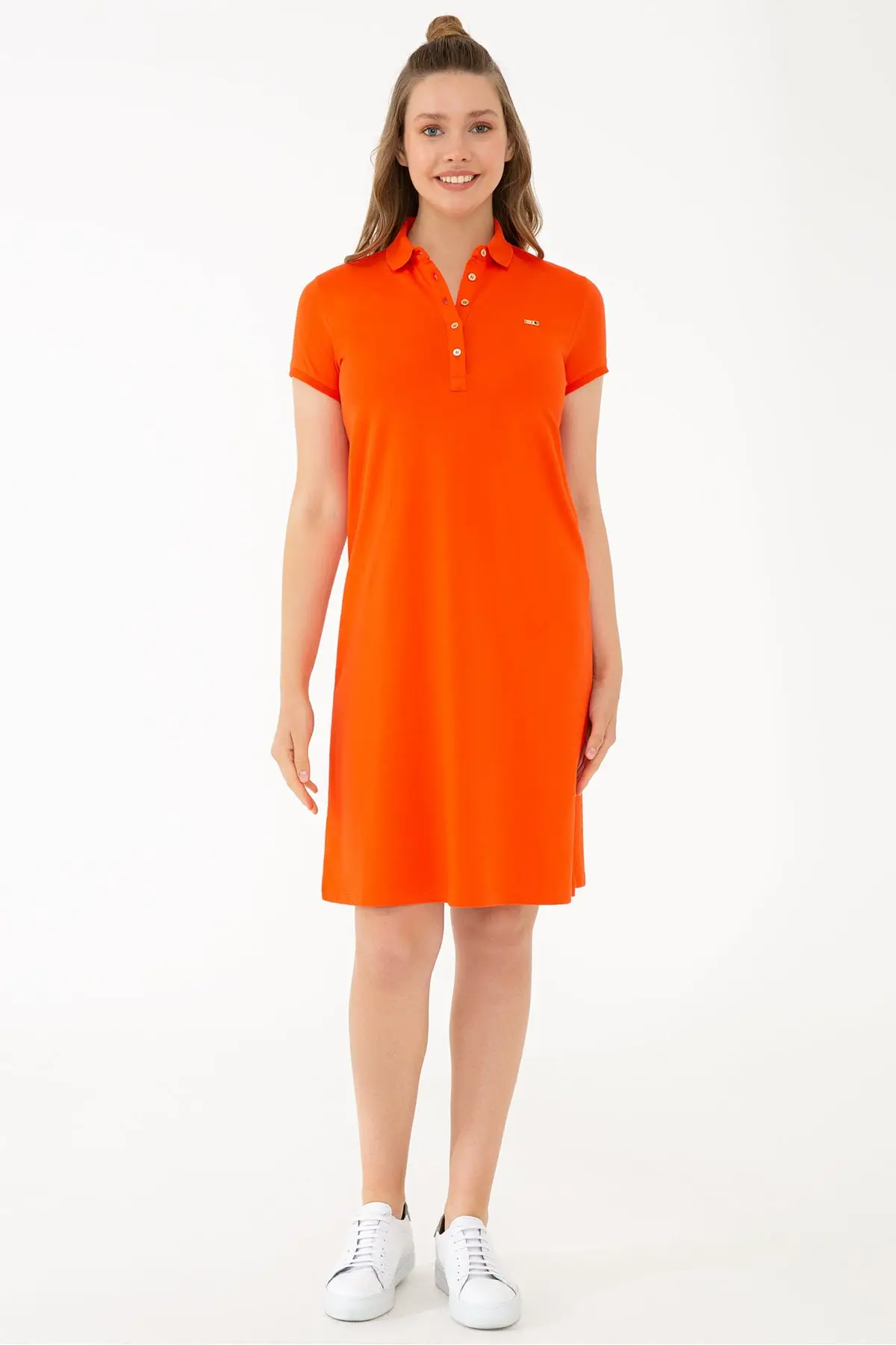 

Orange Women Dress Short Sleeve Clothing