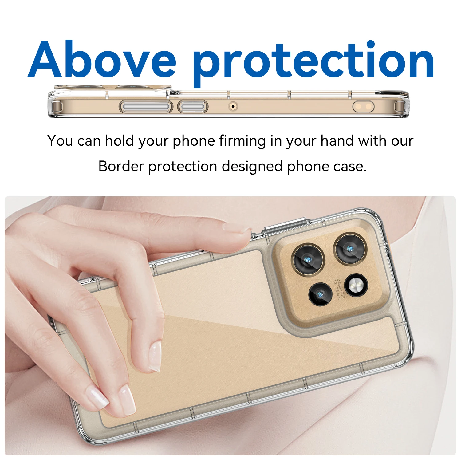 For Motorola Moto S50 Clear Case Motorola Moto S50 Cover Coque Funda Hard Translucent Soft Edge Back Phone Bumper