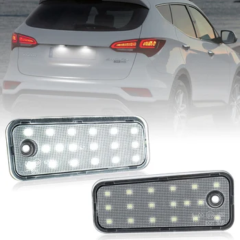 2Pcs For Hyundai Santa Fe 2013-2018 White LED Number License Plate Light 1