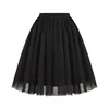 Spring Summer Mini Tulle Skirt Women New High Waist Short Pleated Skirt Solid Color Female Black Green Mesh Casual Skirt Lady 2