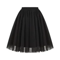 Spring Summer Mini Tulle Skirt Women New High Waist Short Pleated Skirt Solid Color Female Black Green Mesh Casual Skirt Lady 2