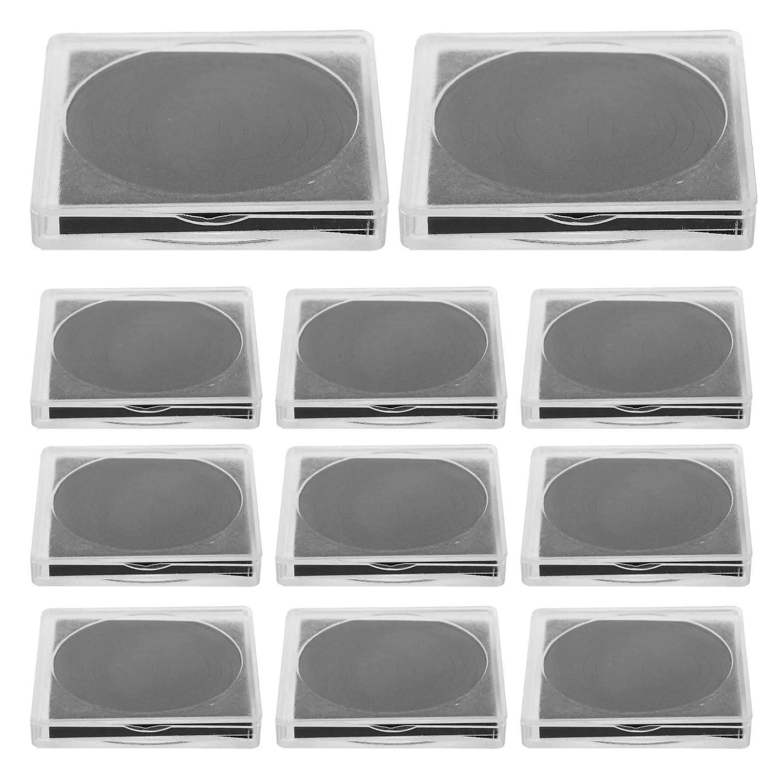 20Pcs 투명 플라스틱 동전 정리 케이스 동전 수집 디스플레이 보관 기념 동전을위한 작은 스냅 잠금 상자