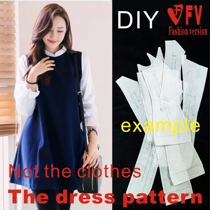 Dresses Sewing Pattern Template Cutting drawing Clothing DIY ((Not selling clothes)) BLQ-152