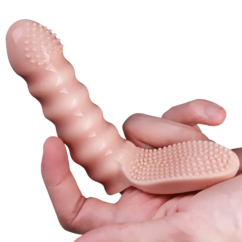 Couples clitoral vagina finger G spot vibrator stimulator massager finger sleeve adult sex toys for men women