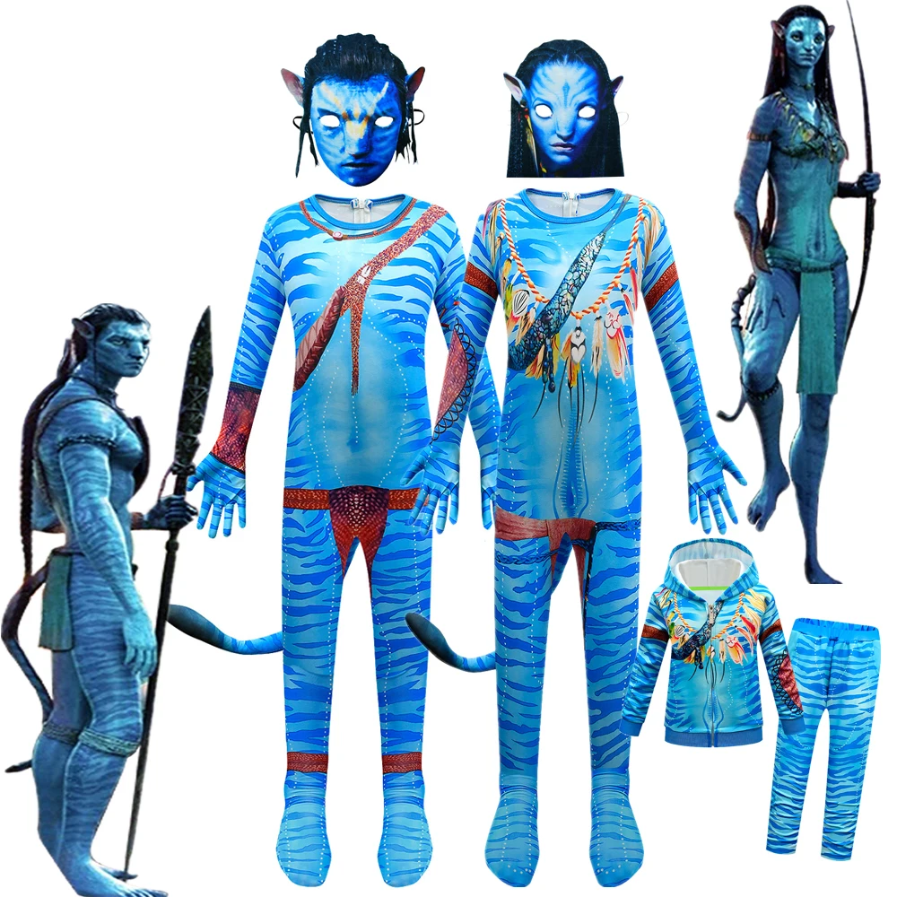 The Way Of Water Alien Cosplay 3D Tuta Ragazzi Hero Girls A-Avatar 2 Costume Cosplay Halloween Party Body Clothes Sets