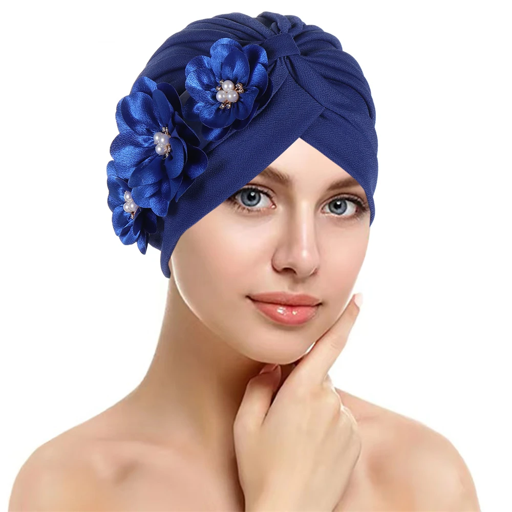 

Indian Women Muslim Hijab Flower Chemo Cap Underscarf Cancer Hair Loss Hat Bonnet Islam Femme Arab Headwrap Scarf Bandana Turban