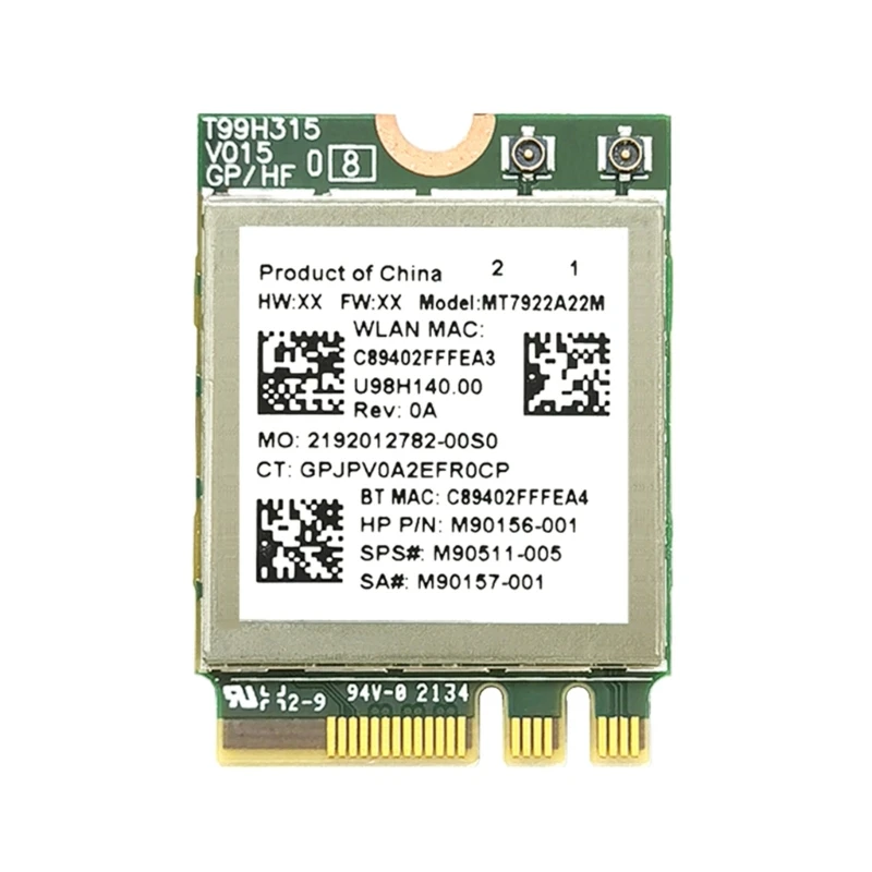 WiFi6E MT7922 Mini PCI E Wifi Card 2.4/5/6G Bluetooth compatible 5.2