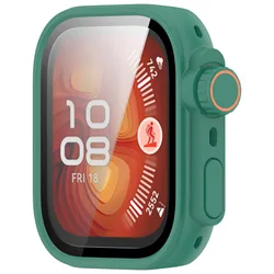 2 - in - 1 Integrated Watch Case with Tempered Glass Screen Protector for FIT4PRO (Green)