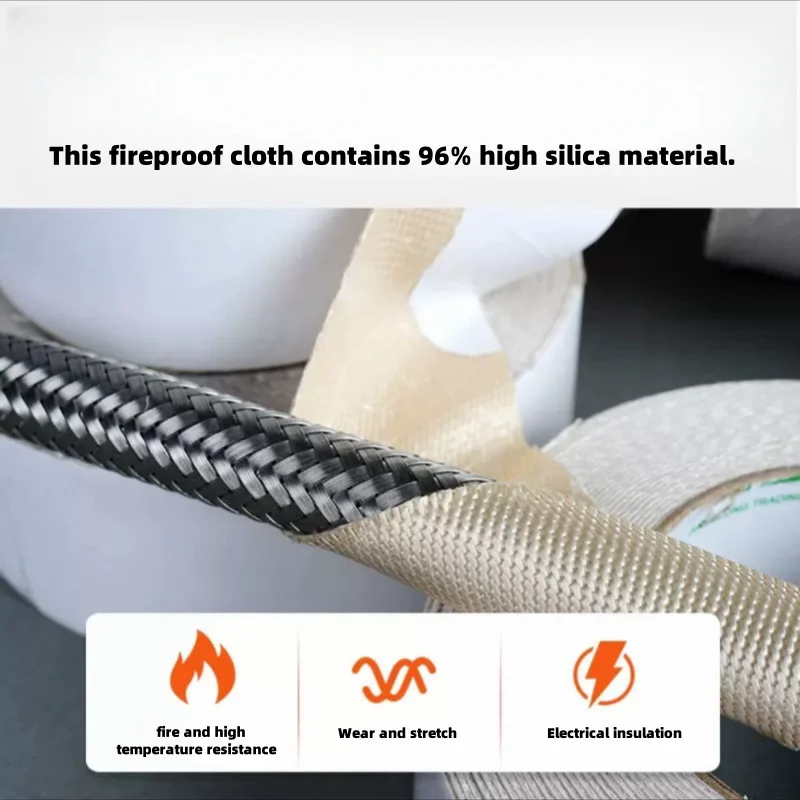 High temperature resistant and fire-resistant adhesive cloth for use in high-temperature environments Fire resisting sleeves
