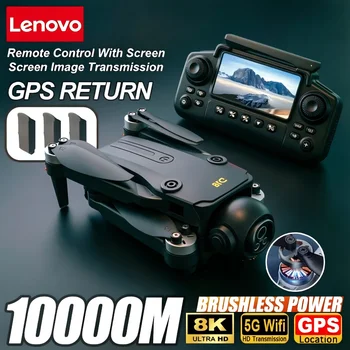 Drone Lenovo D18 con Doppia Fotocamera HD 8K, Evitamento Ostacoli Intelligente, Motore Brushless, WIFI, GPS, Schermo e Telecomando