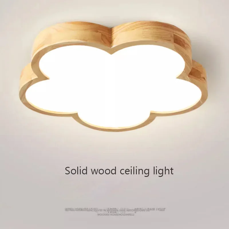 

Solid Wood Bedroom Ceiling Lamp Modern Flower Intelligent LED Study Restaurant Chandelier Originality Indoor Decorate Luminaires