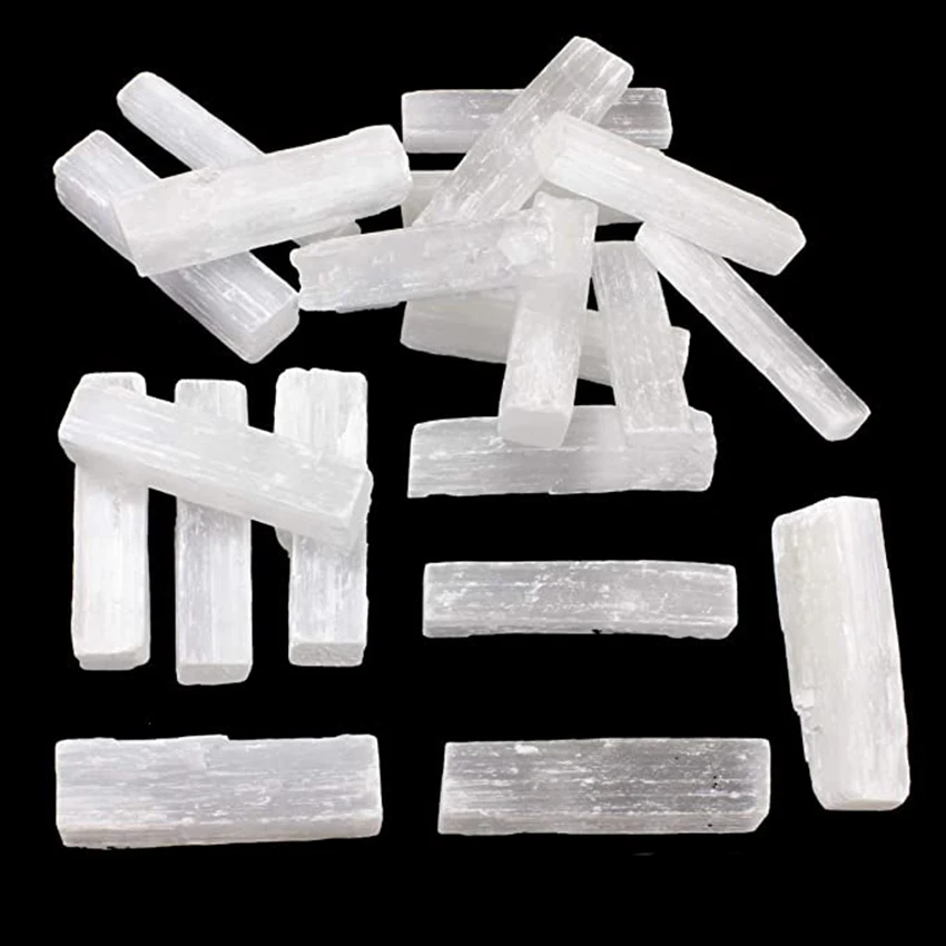 XSM Selenite Sticks Wands Bulk (10 pcs) Approx1.5-2 inch L X .25-.5