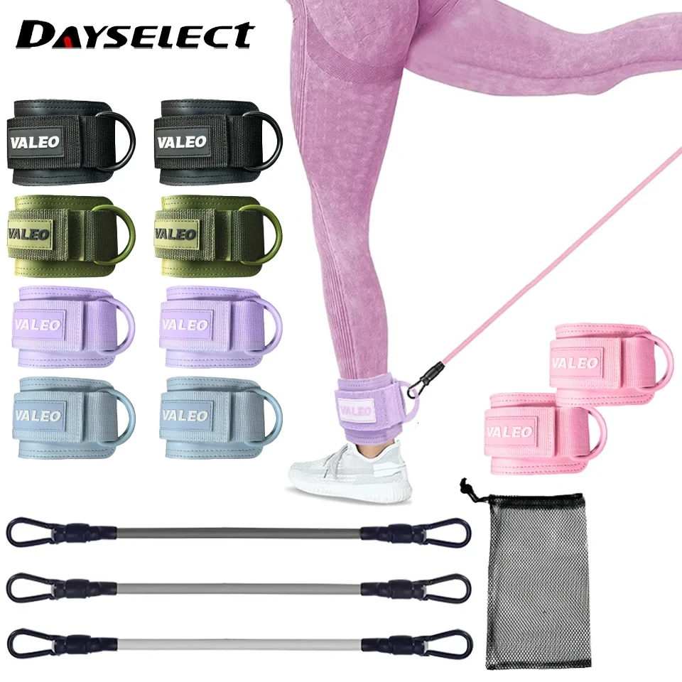 Fitness Ankle Straps Yoga Exercise Tools Ankle Buckles Stretchy Leg Bands Resistance Bands Leg And Hip Trainer Adjustable Foot Support Sleeve