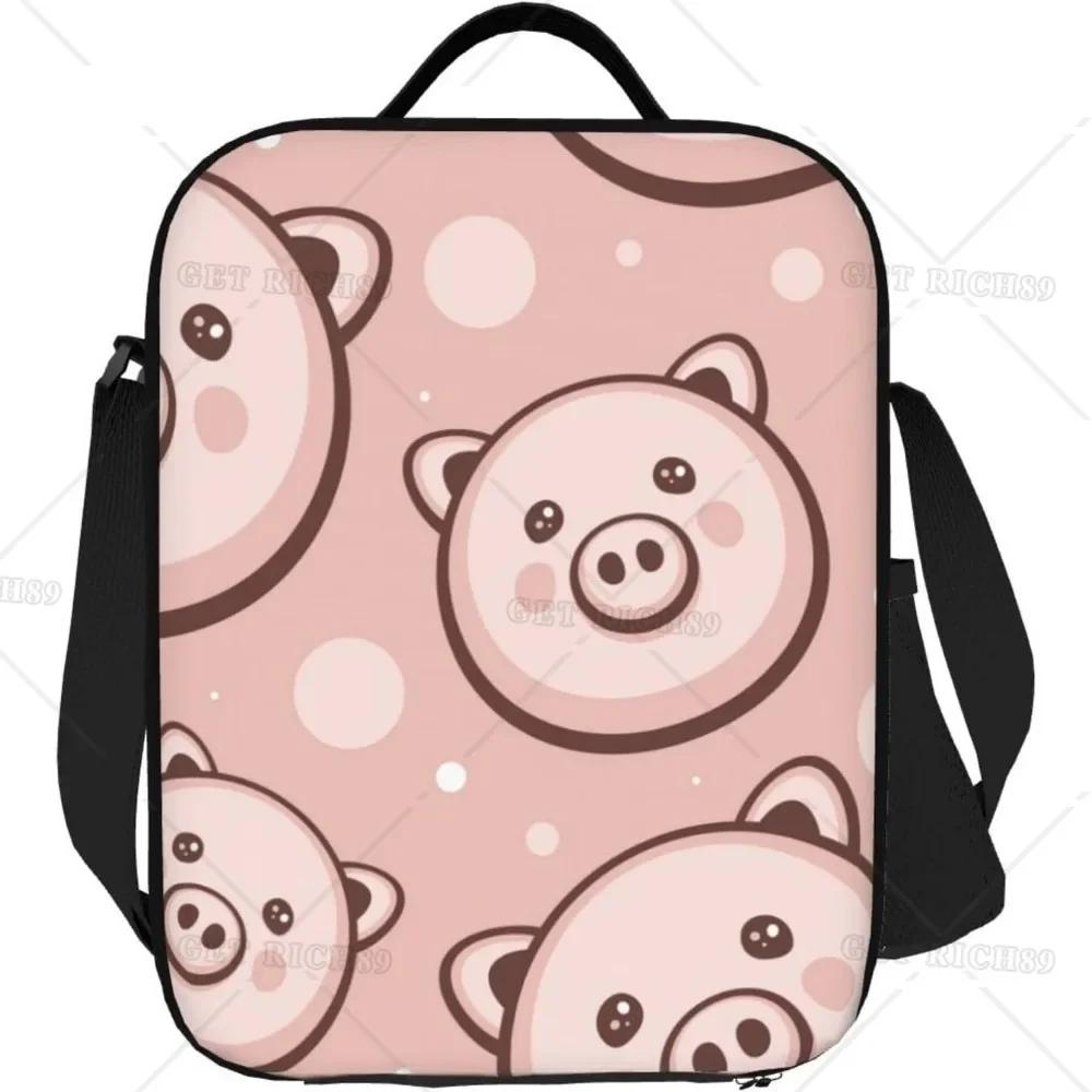 

Cute Pig Durable Waterproof Insulated Lunch Bag, Animal Reusable Cooler Thermal Tote Lunch Box for Office Work School Picnic