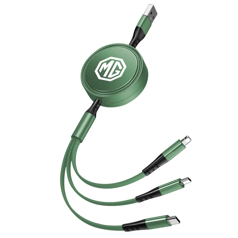 Universal 3-in-1 Fast Charging Car Cable - Lightning, Type C, Micro USB