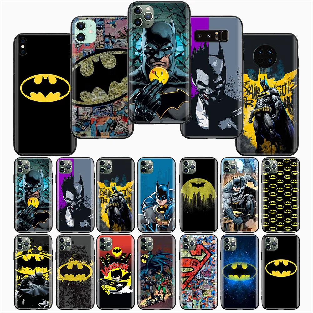 F-6 Custodia Morbida Nera Batman Per Xiaomi Redmi 12 12C Note 12 11 11S Poco M3 M4 M5 Pro 5G