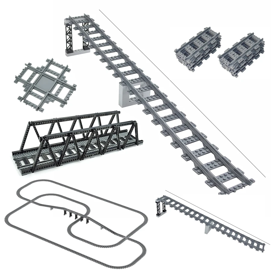 Railway Model Construction Track Rail Bricks Construction Toy