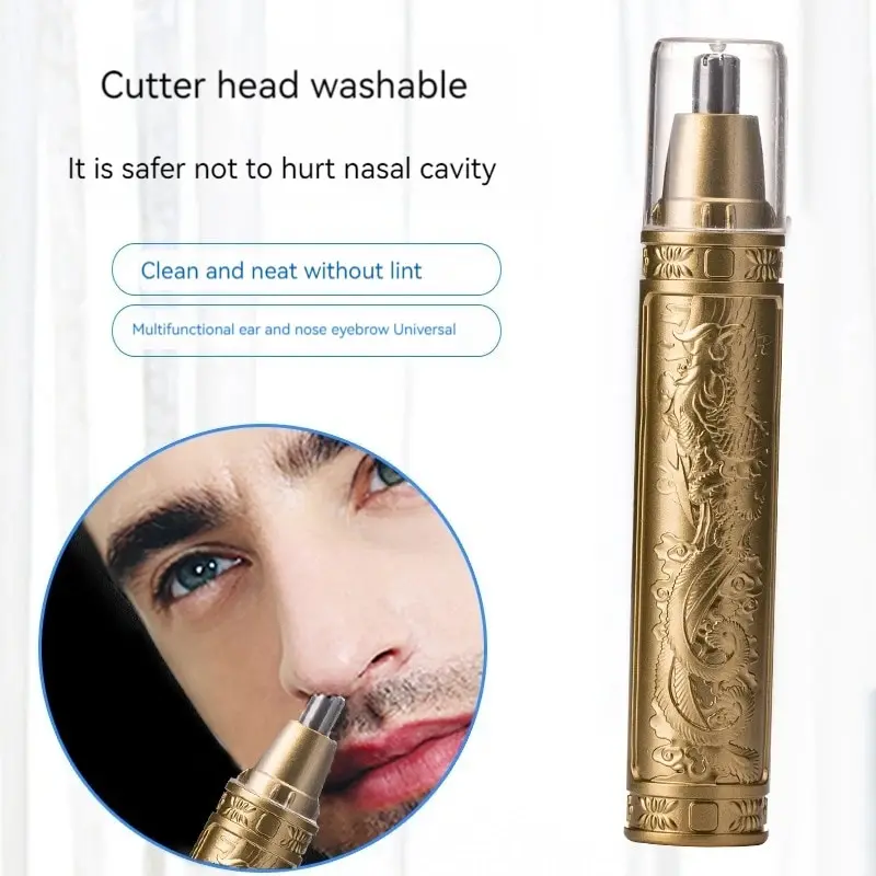 Nose Hair Trimmer Golden Dragon And Phoenix Clear Nostrils Small Convenient Washing Knife Head Unisex