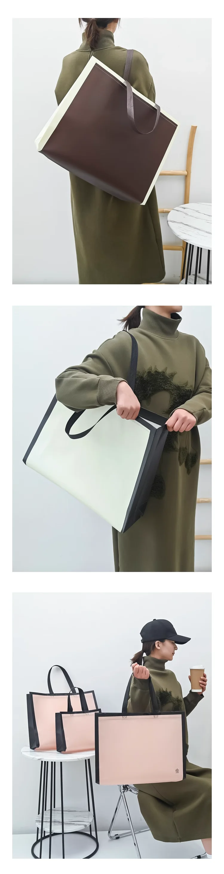 50pcs coated non-woven bags customized LOGO high-end clothing store clothing bags environmentally friendly gift bags wholesale 7 S50e81fb590cd45e7ae0339c2953dc711n